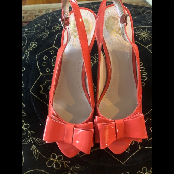 Vince Camuto 6.5 Sling Back Bow Heels Anisha Coral - Picture 1 of 9